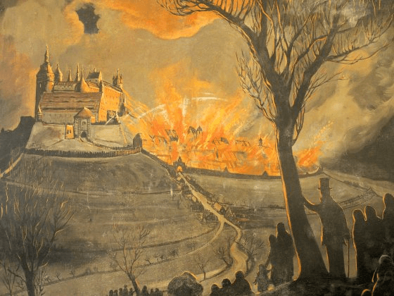 Burg Stolpen Gemälde Brand Brand