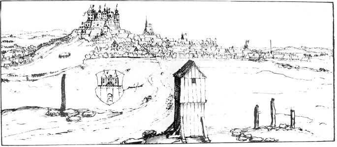 Burg Stolpen Anno 1630 Stadtansicht